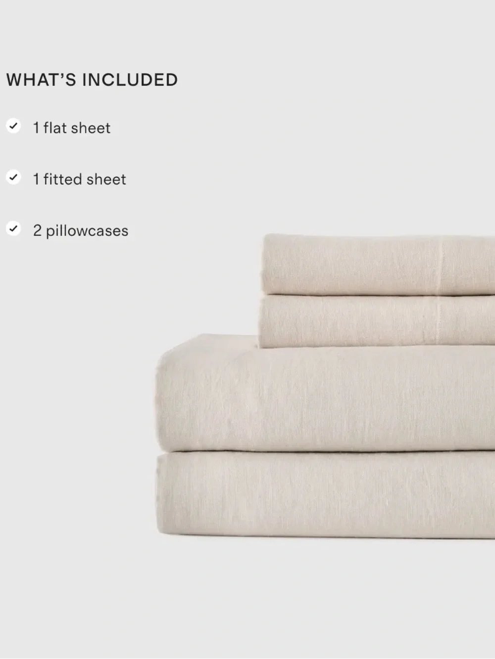 Queen Linen Sheet Set in Natural Chambray - Retail $184